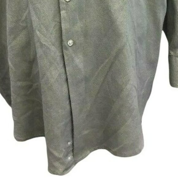 ALFANI Mens Dress Shirt Silk Blend XL - 17 1/2 34-35 Gray Button L/S Grey - Picture 5 of 7